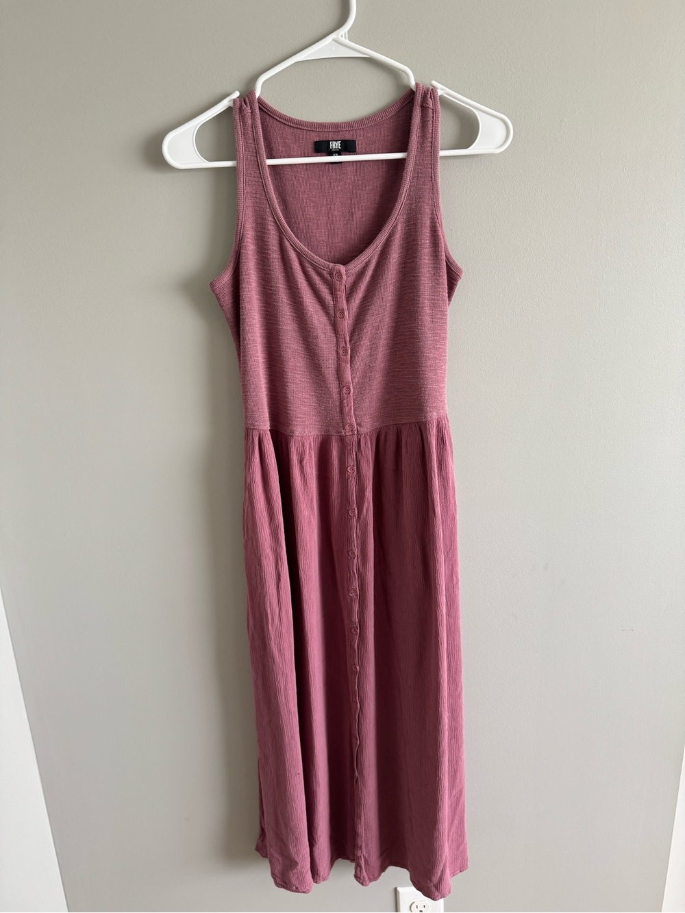 Frye Mauve Button-Front Tank Maxi Dress